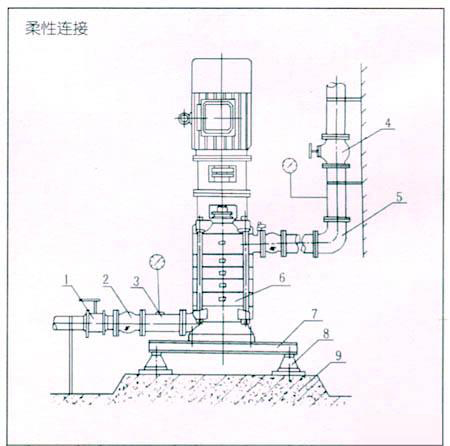 DL型立式多級離心泵安裝結構表