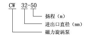 CW型旋渦磁力驅(qū)動泵型號定義