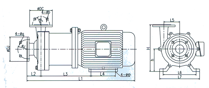CQ磁力驅動泵安裝尺寸圖